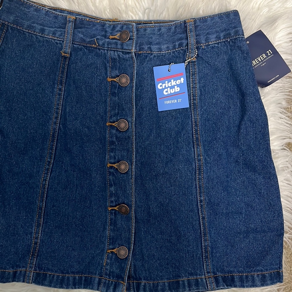 • Forever 21 Denim Blue Skirt New With Tags - Picture 3 of 11